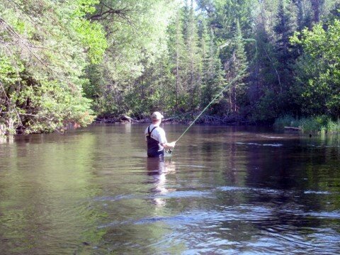 Me fishing the mainstream of the Au Sable.