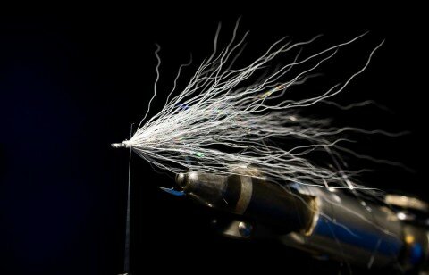 Pearl gray bucktail 360 degrees.