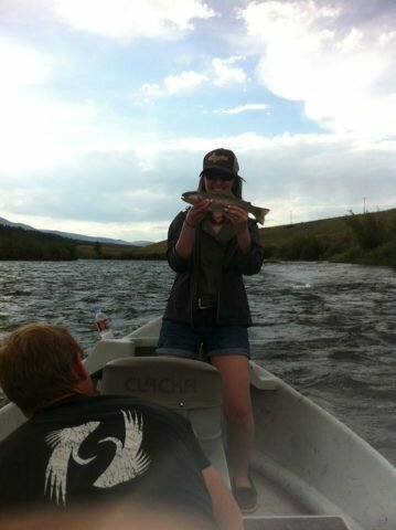 My wife, plus Kelly Galloup on the oars.