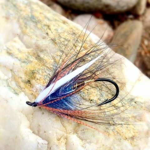 Custom Bronze and Blue Spey Fly tied by Brita